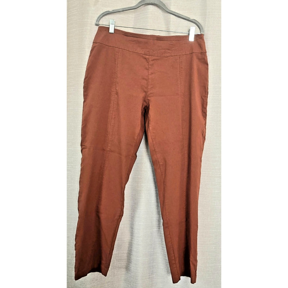 Zac & Rachel Ankle Pants Womens Burnt Orange Pull On Size 14 - Picture 2 of 10
